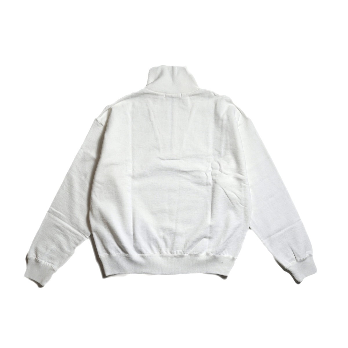 Y / ORGANIC COTTON BLEND HEAVY WEIGHT FLEECE HALF ZIP (White)