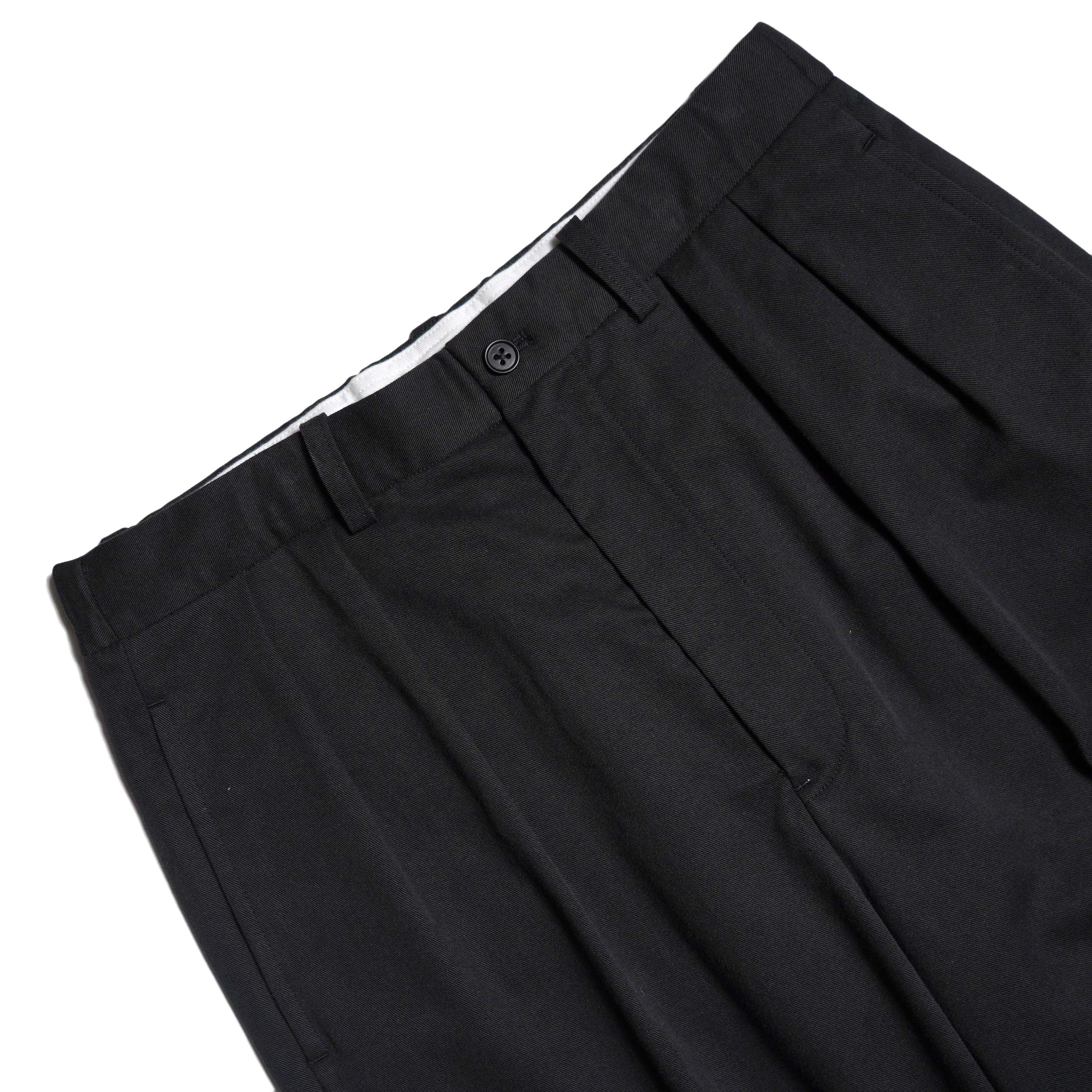 Y / ORGANIC COTTON TENCEL CHINO TROUSERS (Black) ウエスト