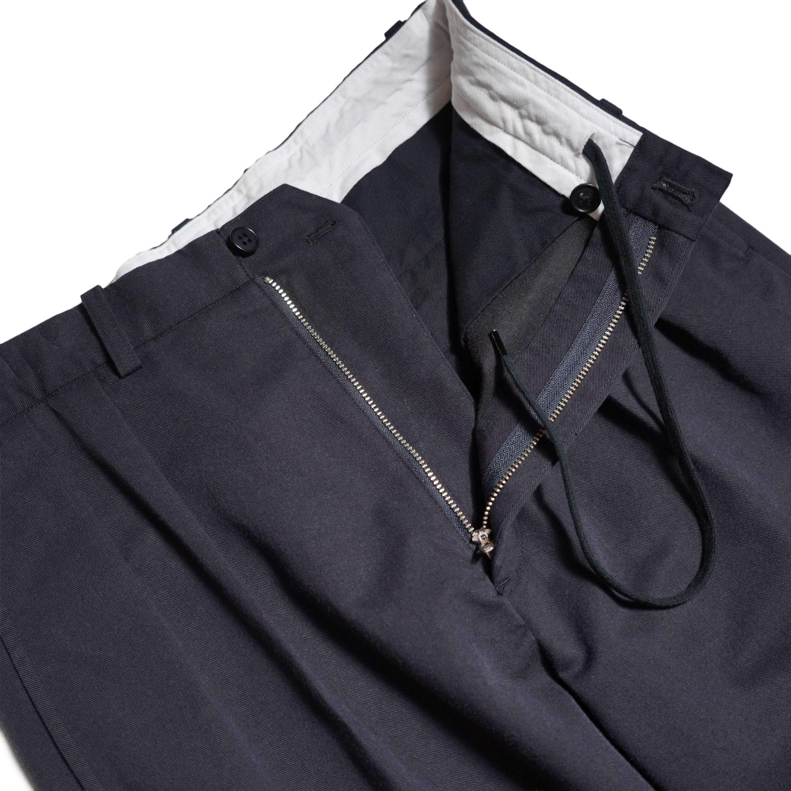 Y / ORGANIC COTTON TENCEL CHINO TROUSERS (Navy) ドローコード