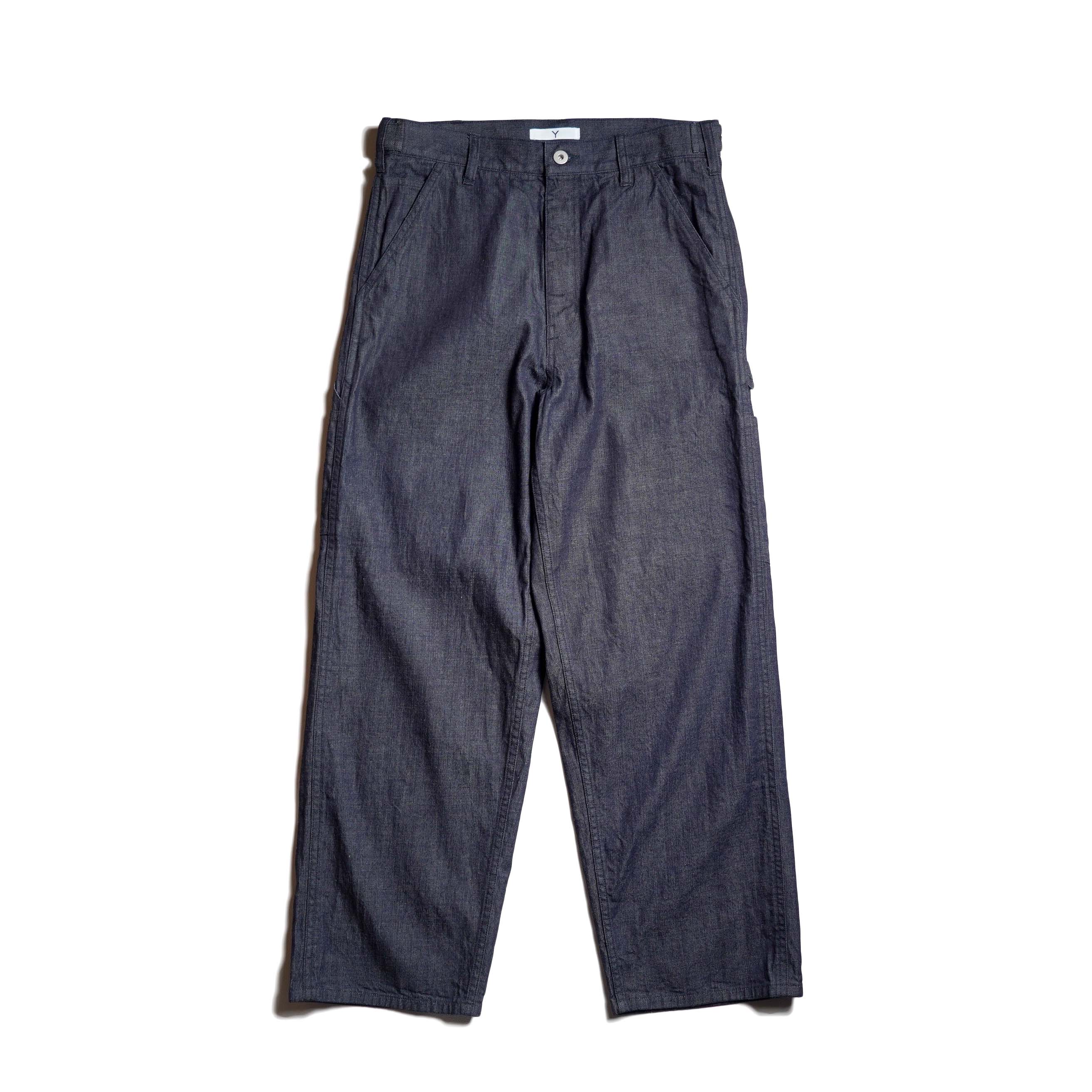 Y / ORGANIC COTTON LIGHT DENIM PAINTER PANTS  (Navy)