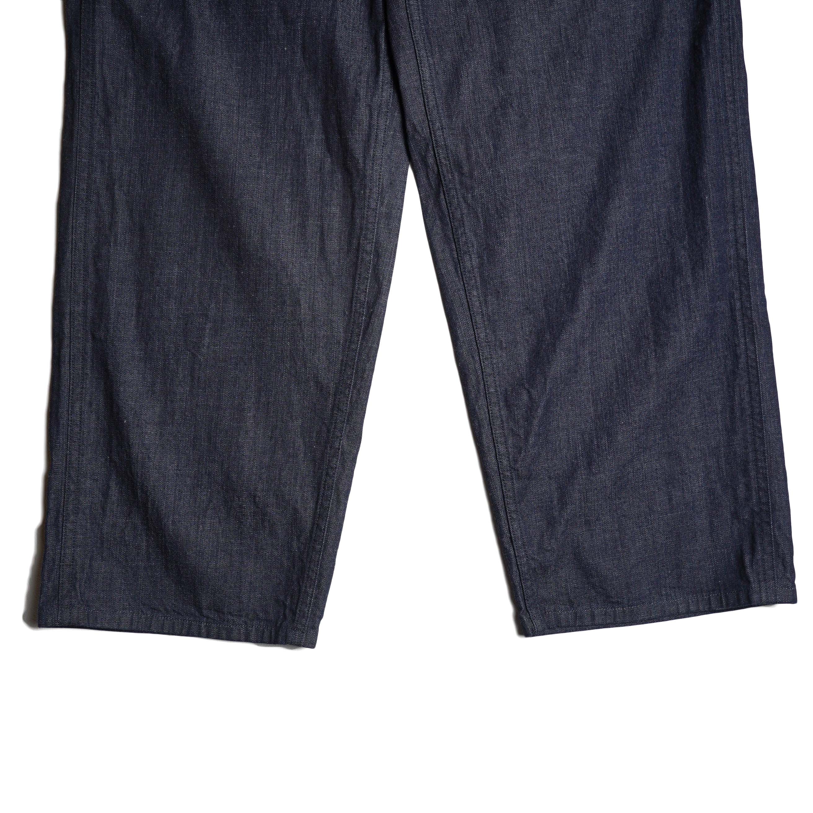 Y / ORGANIC COTTON LIGHT DENIM PAINTER PANTS (Navy) 裾