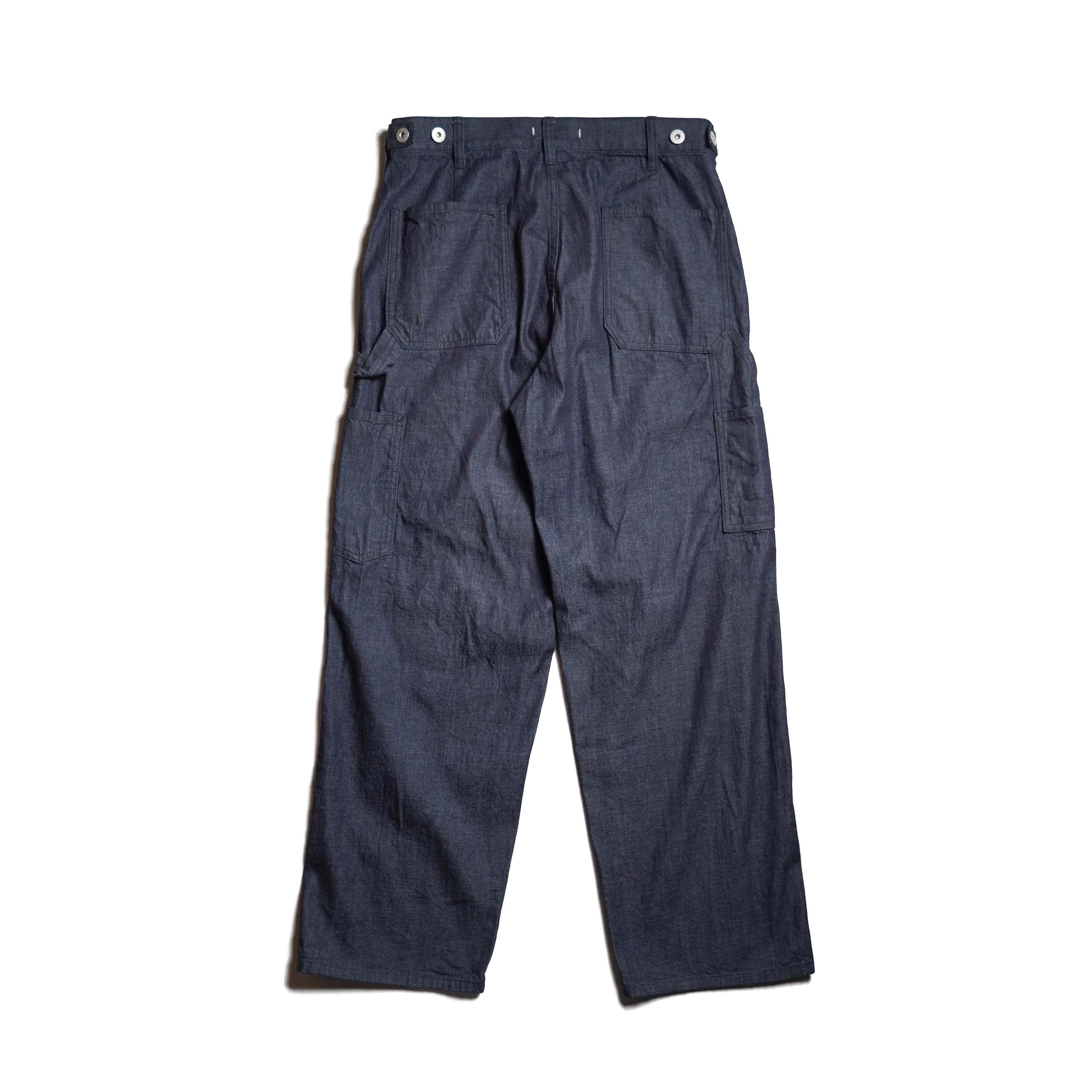 Y / ORGANIC COTTON LIGHT DENIM PAINTER PANTS (Navy) 背面