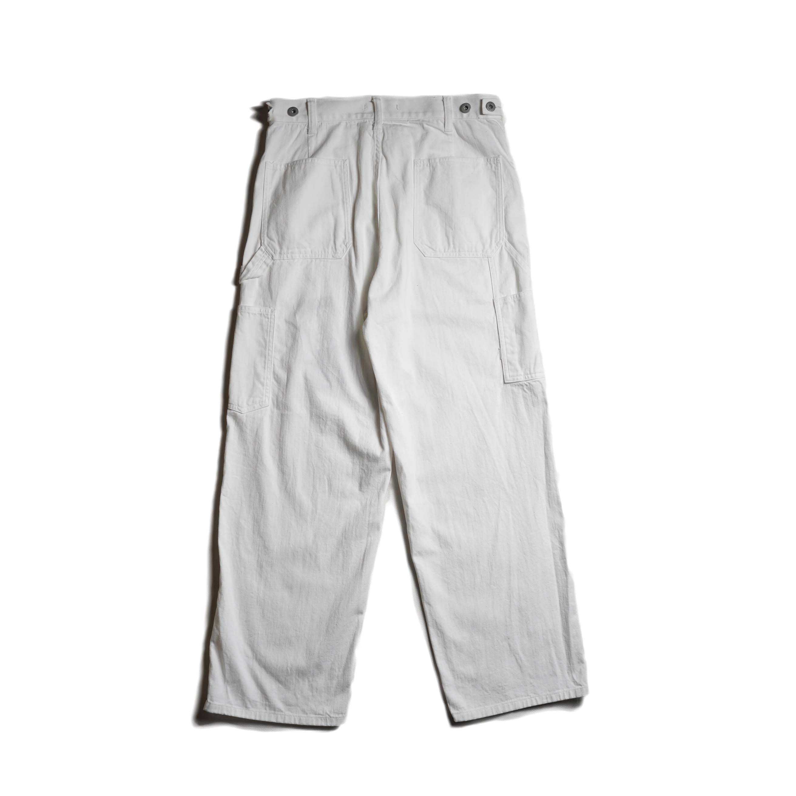 Y / ORGANIC COTTON LIGHT DENIM PAINTER PANTS  (White) 背面