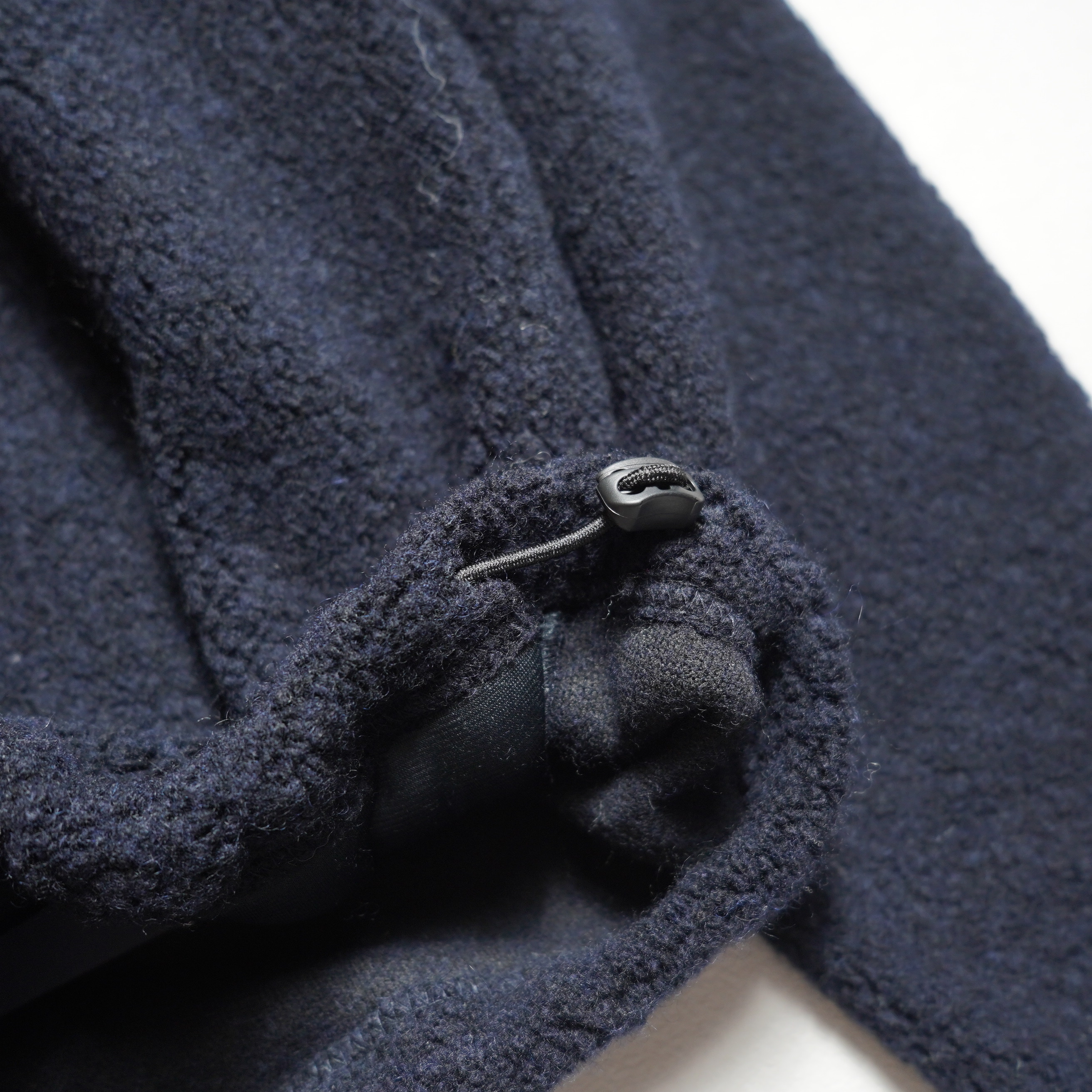 Y / RECYCLED WOOLEN PILE BLOUSON (Navy) ドローコード