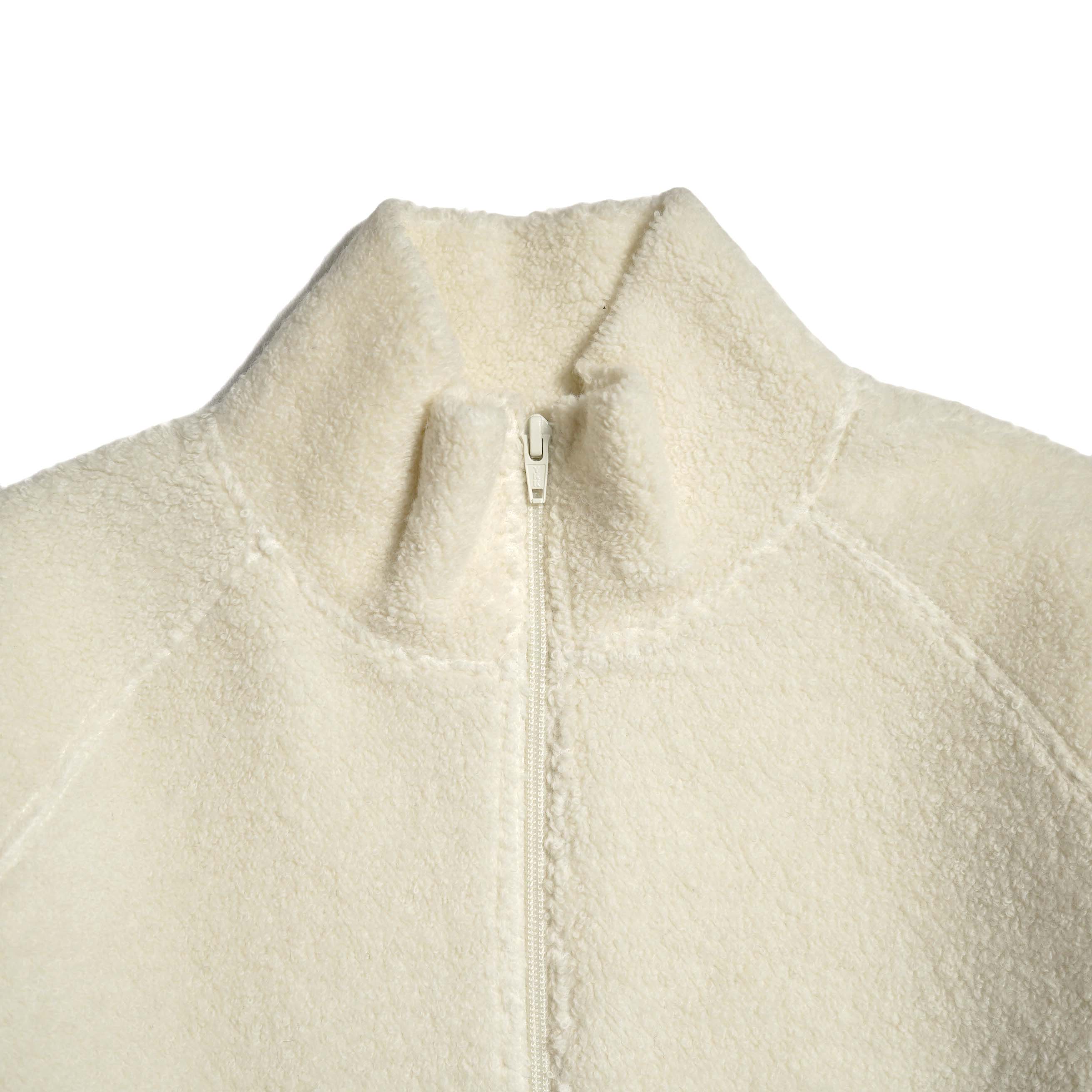 Y / RECYCLED WOOLEN PILE BLOUSON (White) ネック