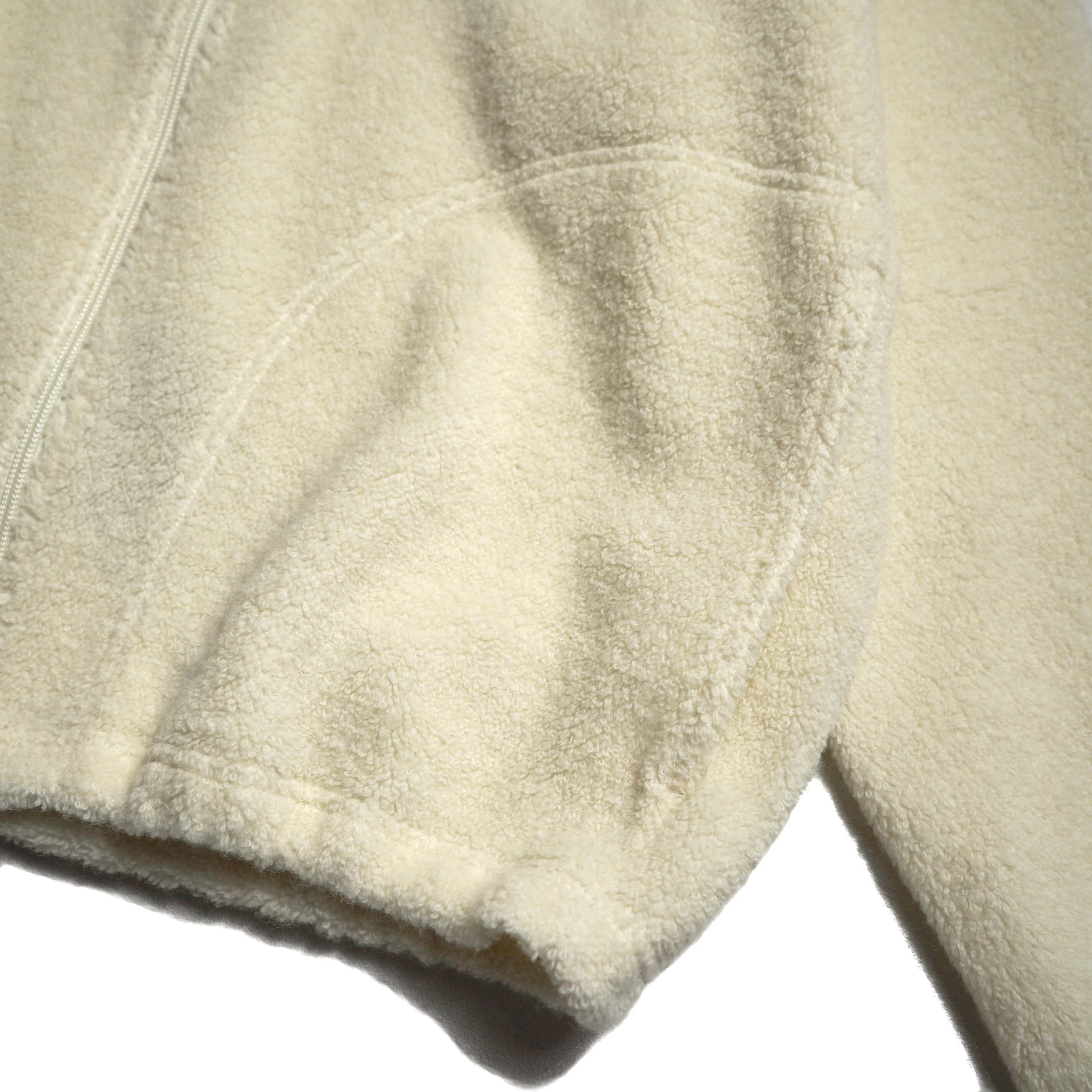 Y / RECYCLED WOOLEN PILE BLOUSON (White) 裾