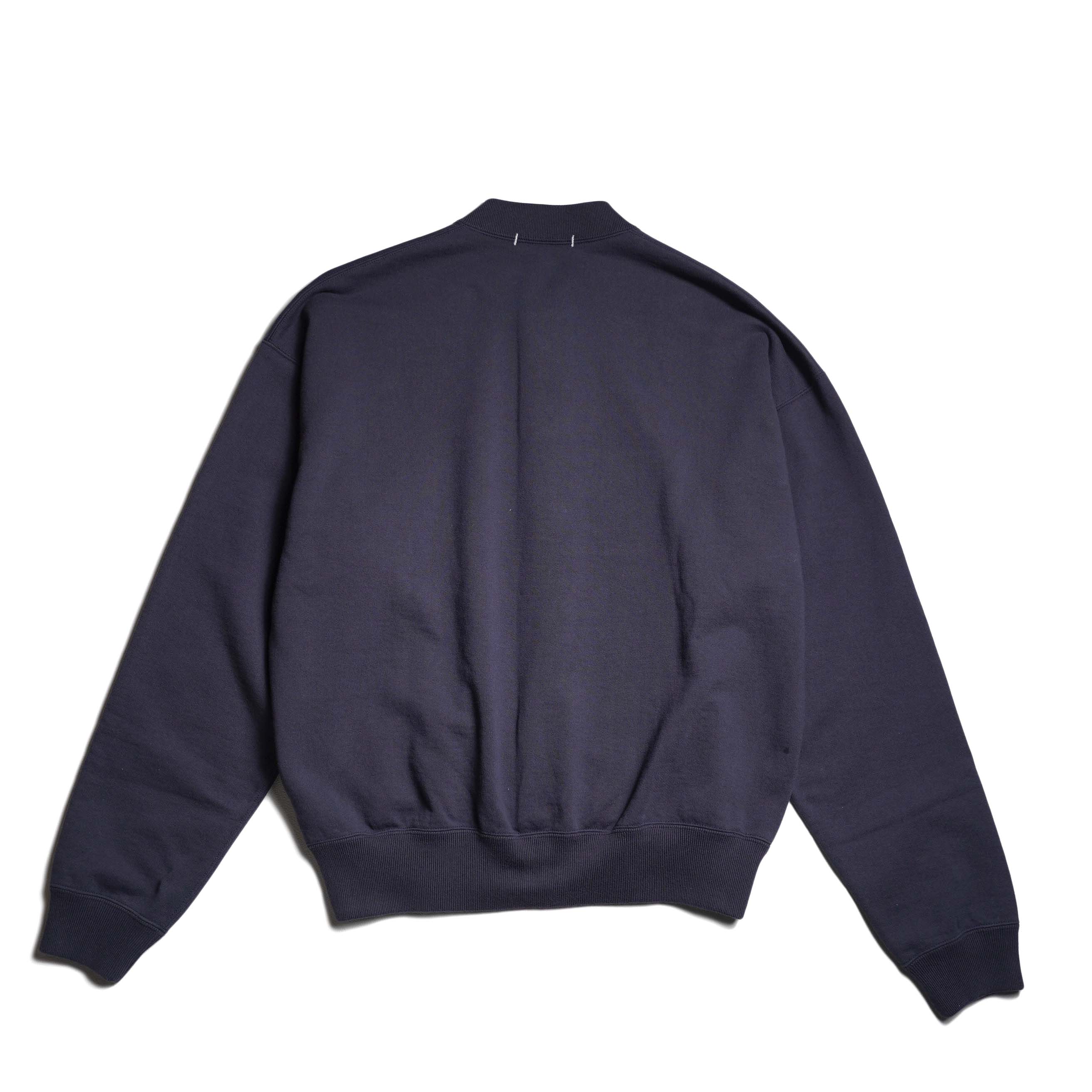 Y / ORGANIC COTTON HEAVY WEIGHT FLEECE SNAP CARDIGAN (Navy) 背面