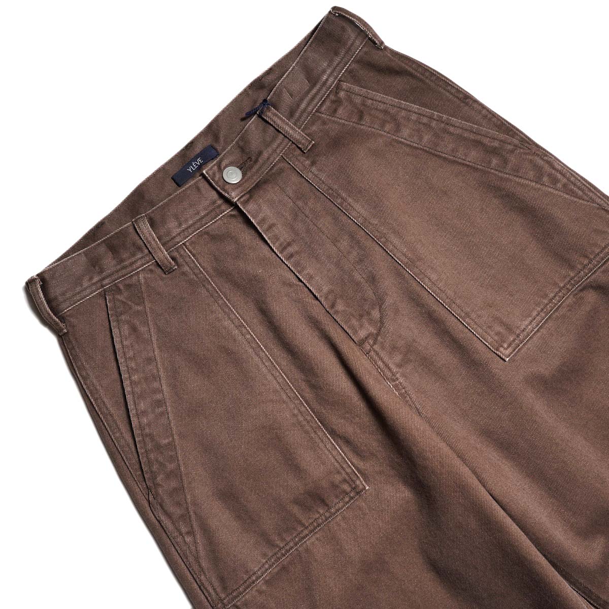 YLÈVE / SUN-FADED COTTON TWILL PANTS (Moca) ウエスト
