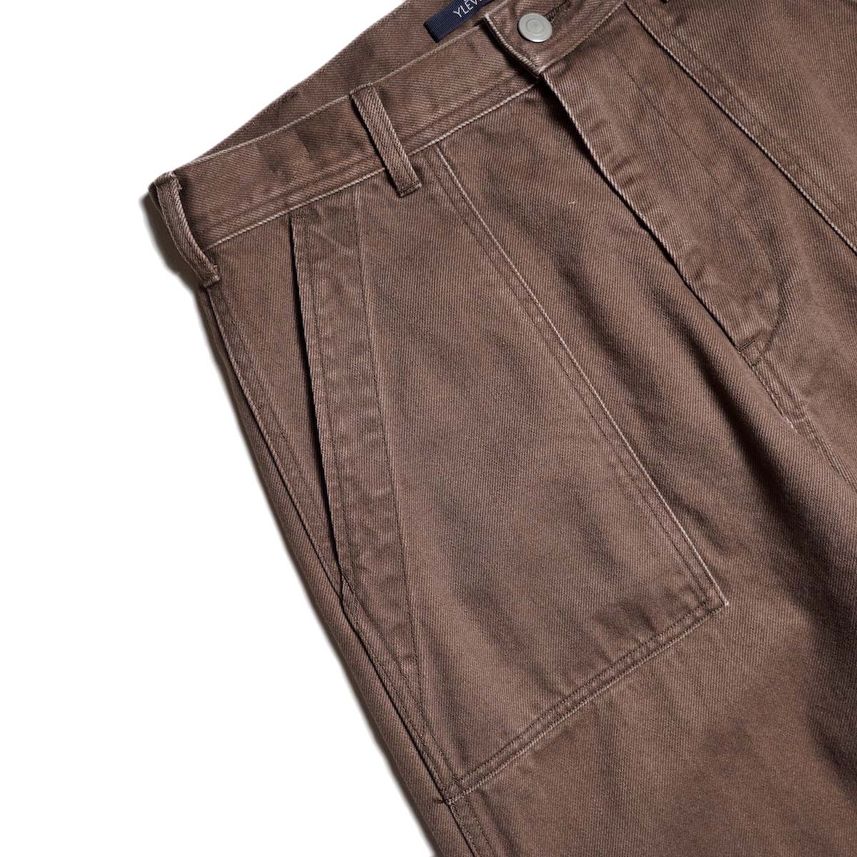 YLÈVE / SUN-FADED COTTON TWILL PANTS (Moca) ポケット