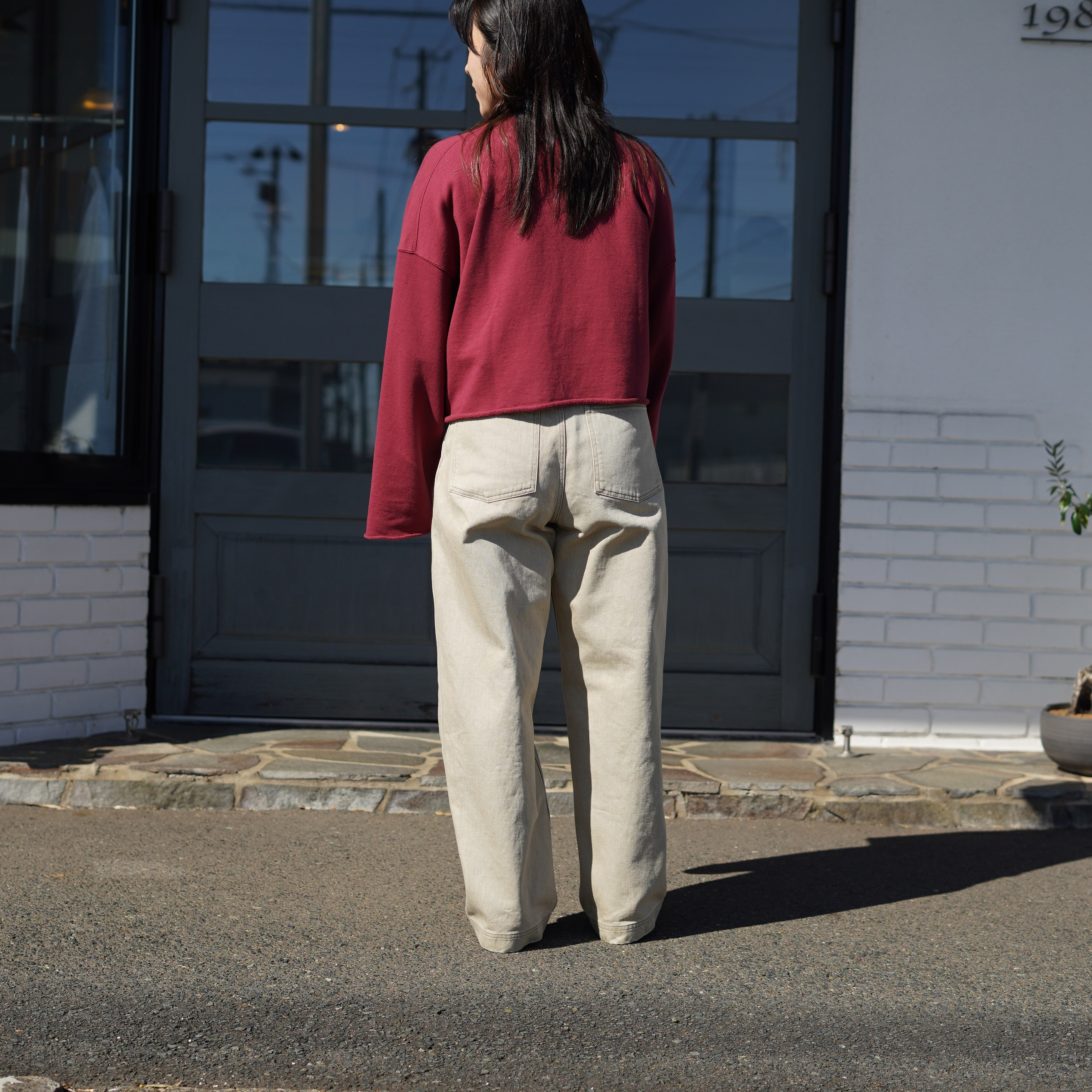 YLÈVE / SUN-FADED COTTON TWILL PANTS (Sage) 155cm / size0 / Sage / 着用イメージ③