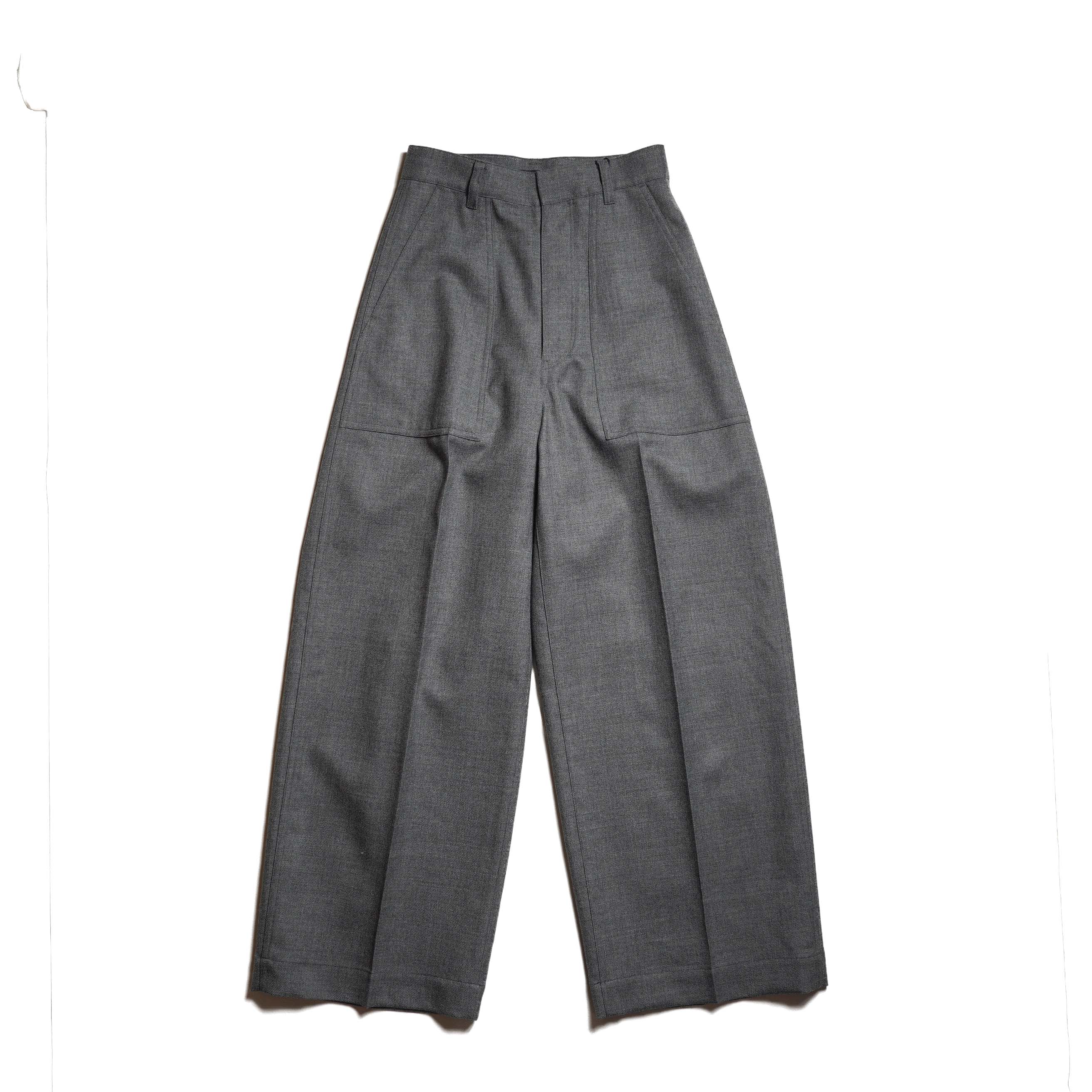 YLÈVE /  DRY WOOL TWILL TROUSERS (Charcoal)