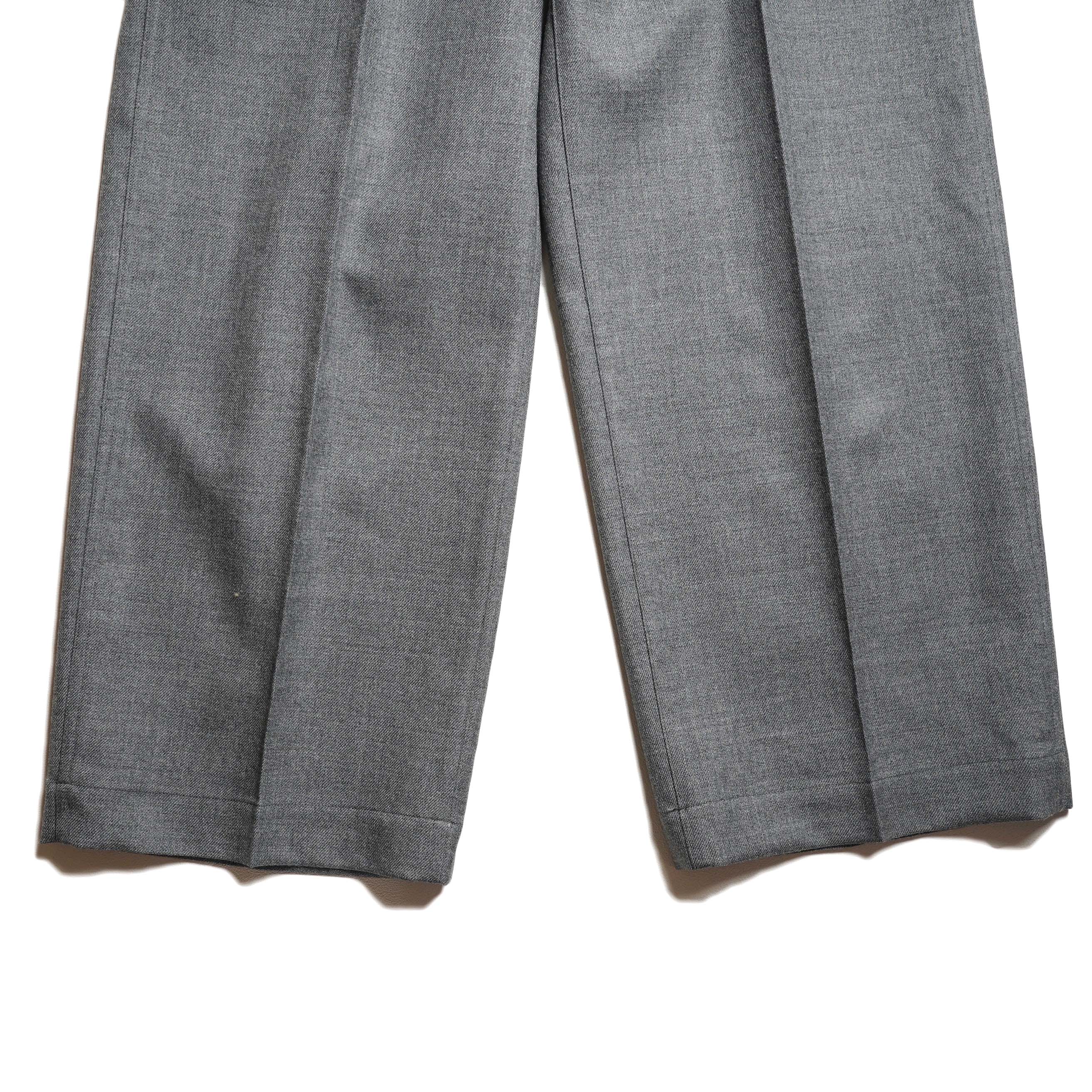 YLÈVE /  DRY WOOL TWILL TROUSERS (Charcoal) 裾