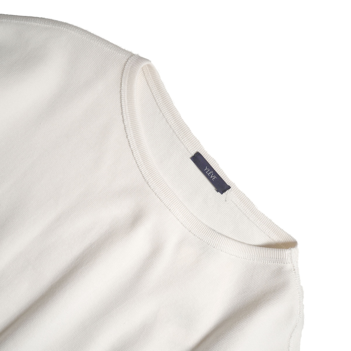 YLEVE CTN RIB PULLOVER カットソー  ivory YLEVE イレーヴ CTN RIB P/O コットンリブプルオーバー カットソー 168