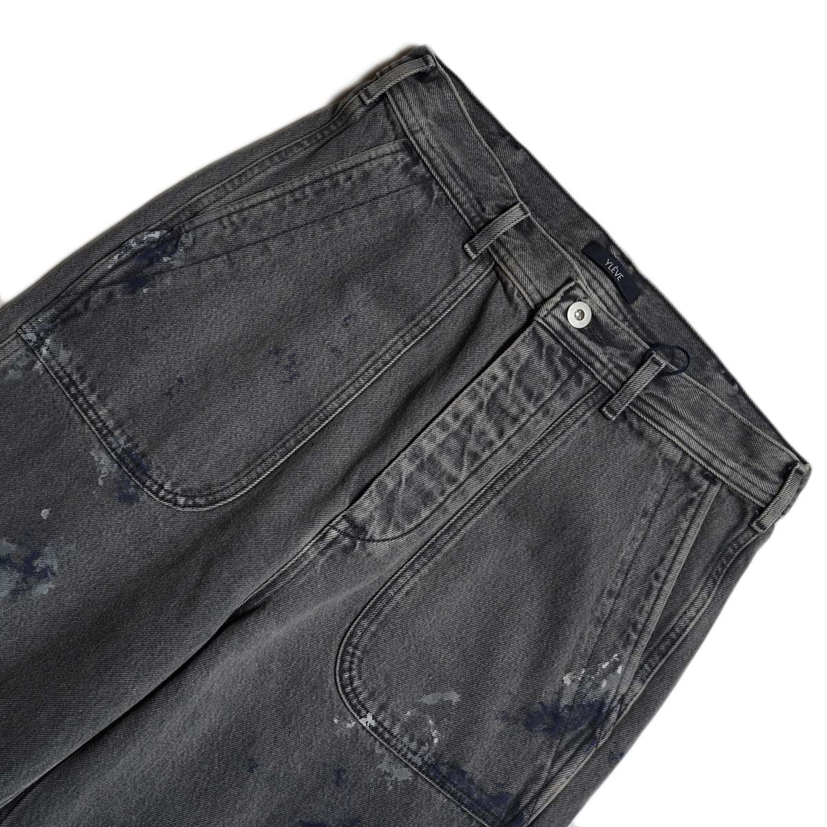 YLÈVE / HAND PAINT DENIM M45 PANTS (Black)