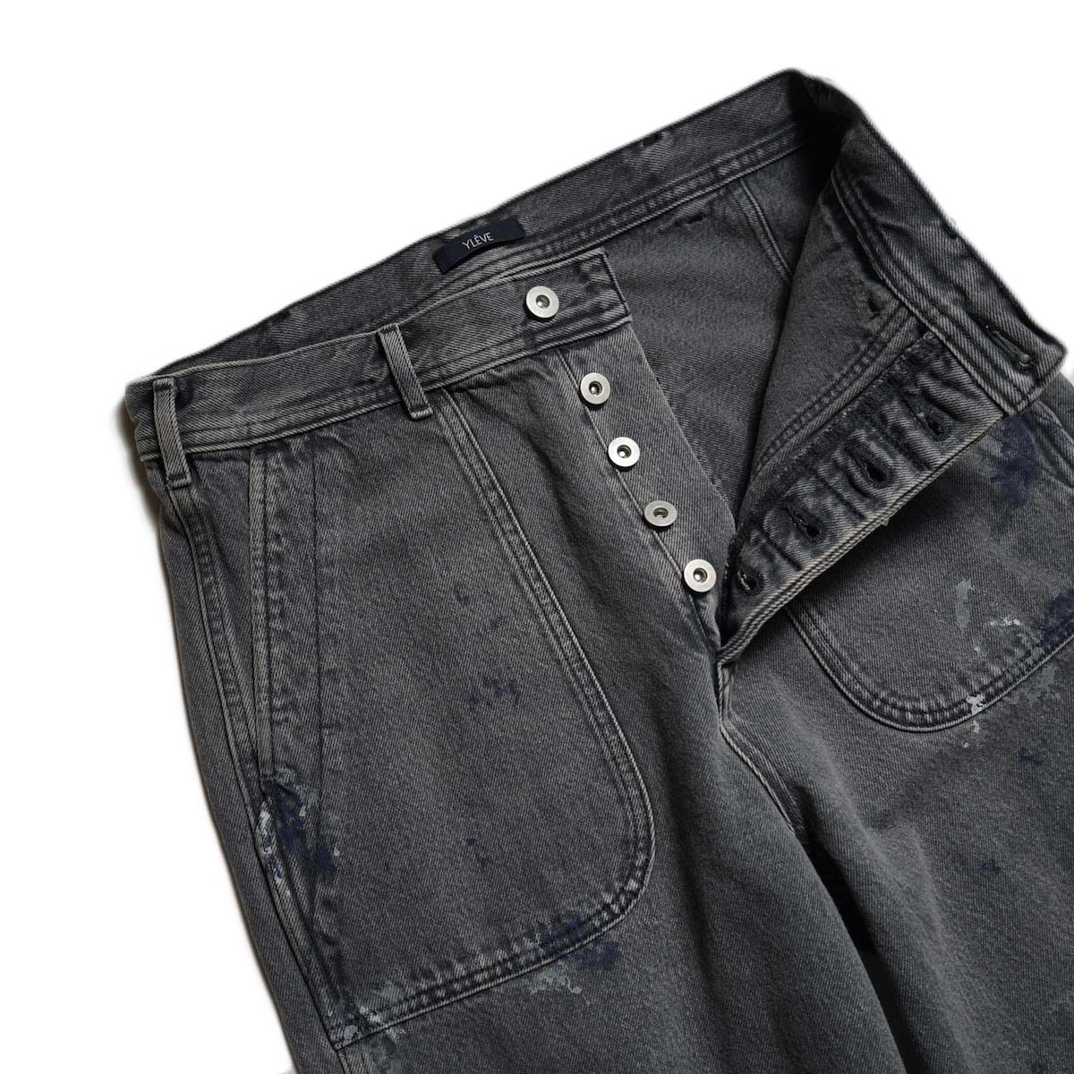 YLÈVE / HAND PAINT DENIM M45 PANTS (Black)