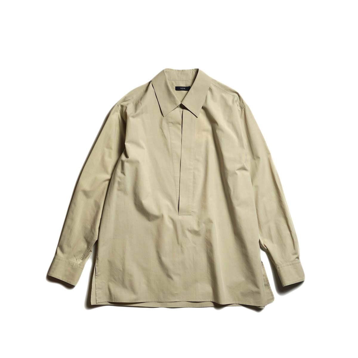 YLEVE / COTTON SILK TYPEWRITER SKIPPER SHIRT (LT Soy)