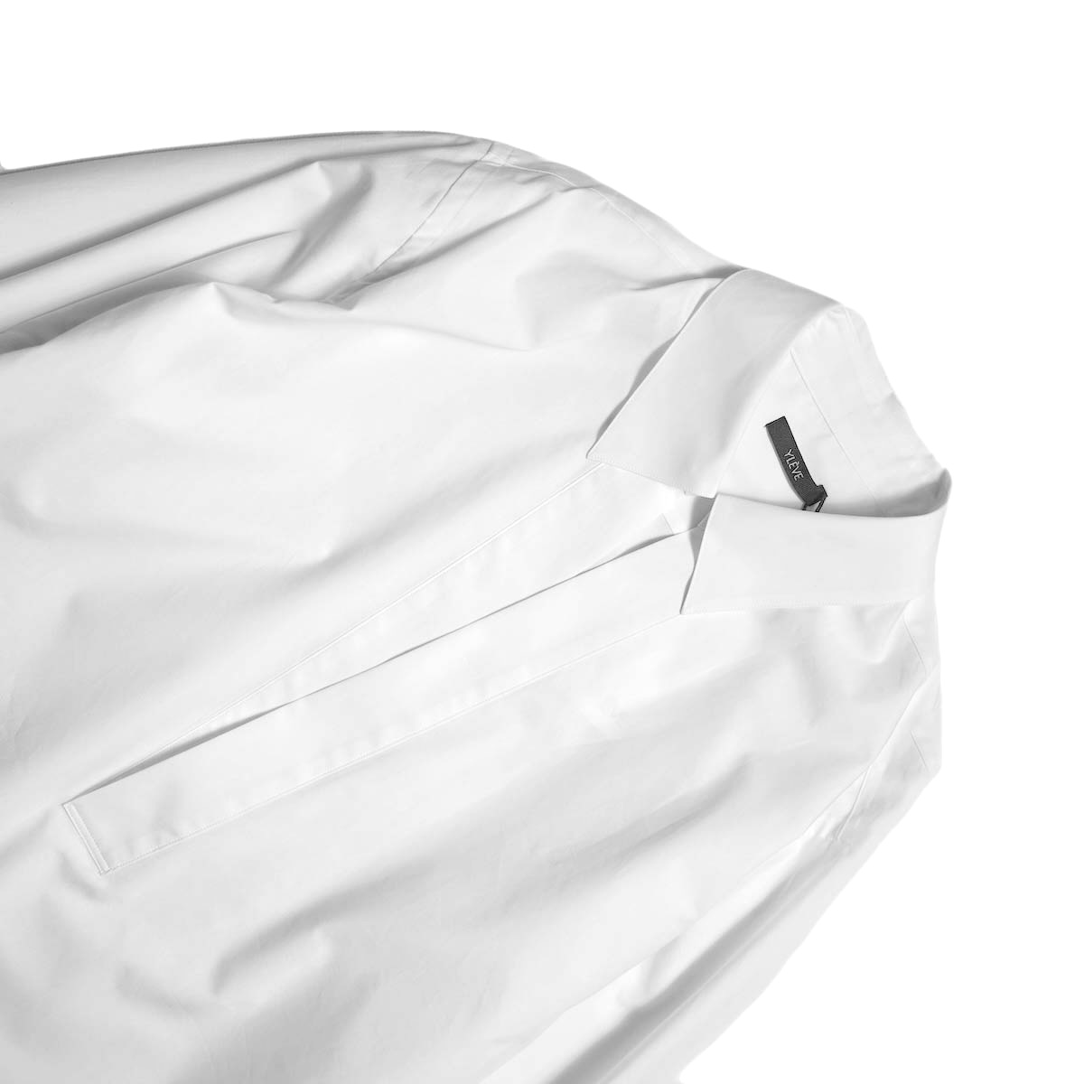 YLEVE / COTTON SILK TYPEWRITER SKIPPER SHIRT (White)