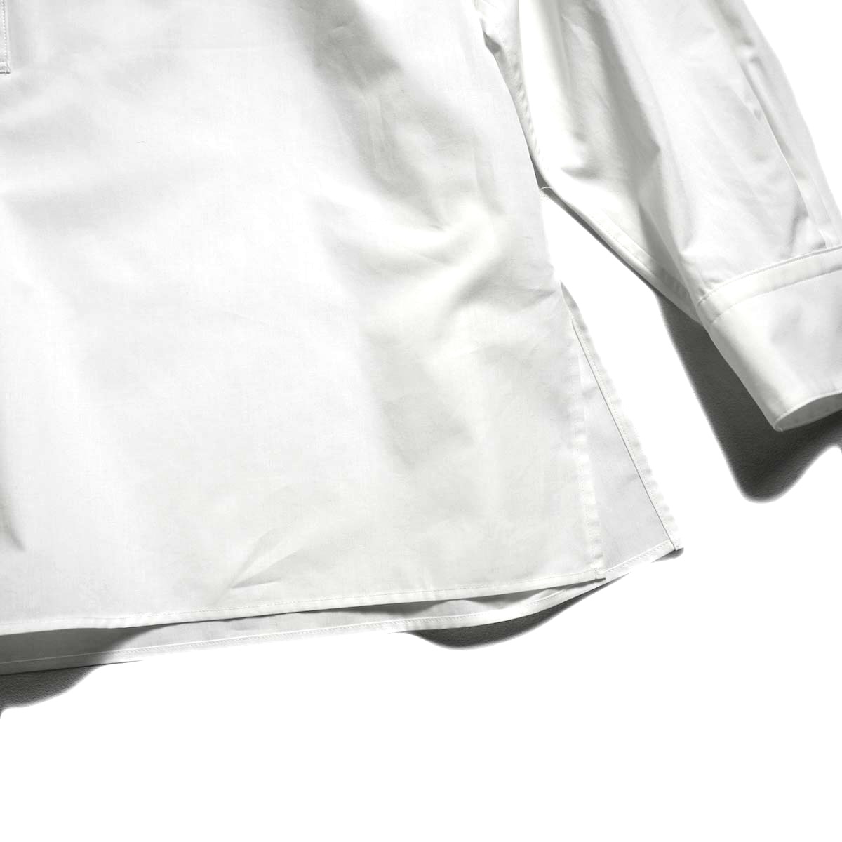 YLEVE / COTTON SILK TYPEWRITER SKIPPER SHIRT (White)