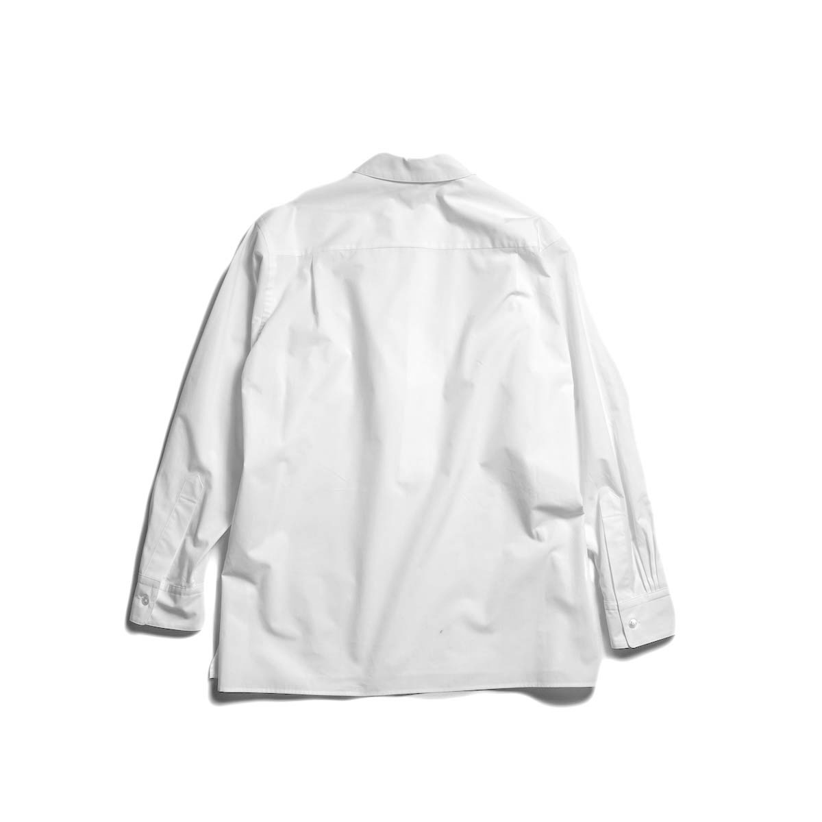 YLEVE / COTTON SILK TYPEWRITER SKIPPER SHIRT (White)