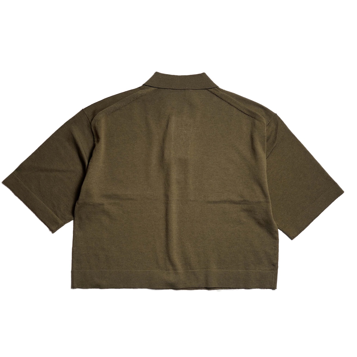 YLEVE / COTTON LINEN KNIT POLO (Khaki) 背面