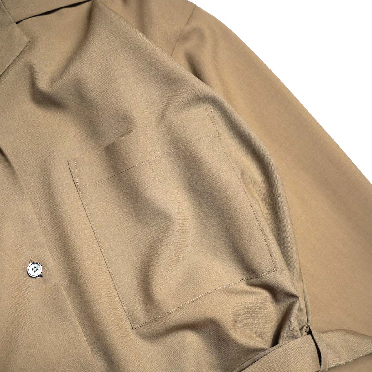 YLÈVE / SUPER 140"s WOOL TROPICAL ALL-IN-ONE (Beige) フロントポケット