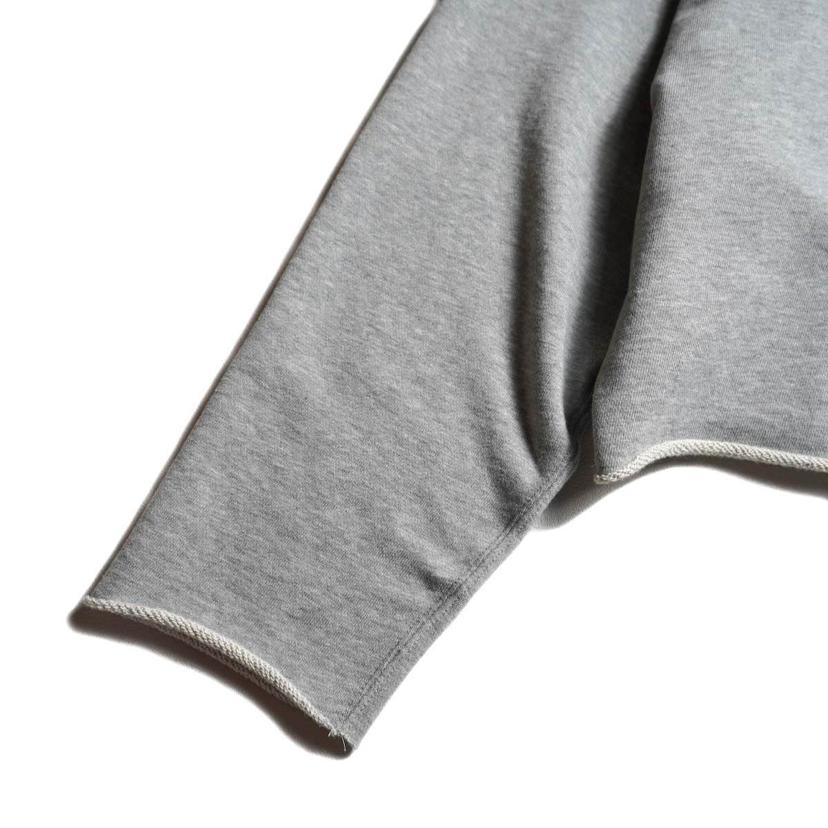 YLEVE / SOFT COTTON CUT OFF SWEAT SHIRT (L.Grey) 袖先