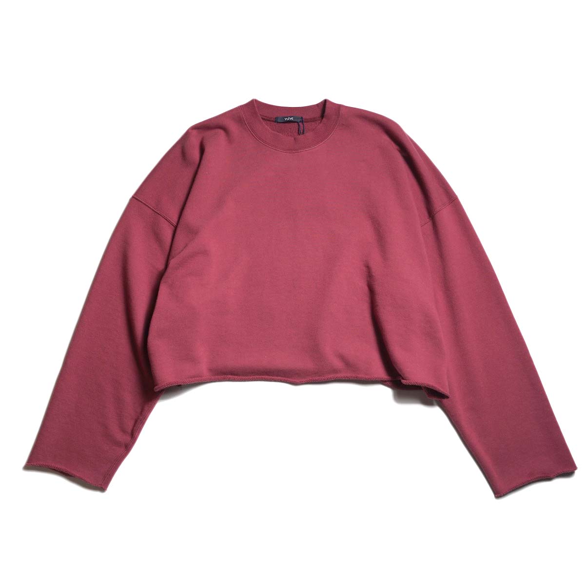 YLEVE / SOFT COTTON CUT OFF SWEAT SHIRT (Raspberry)