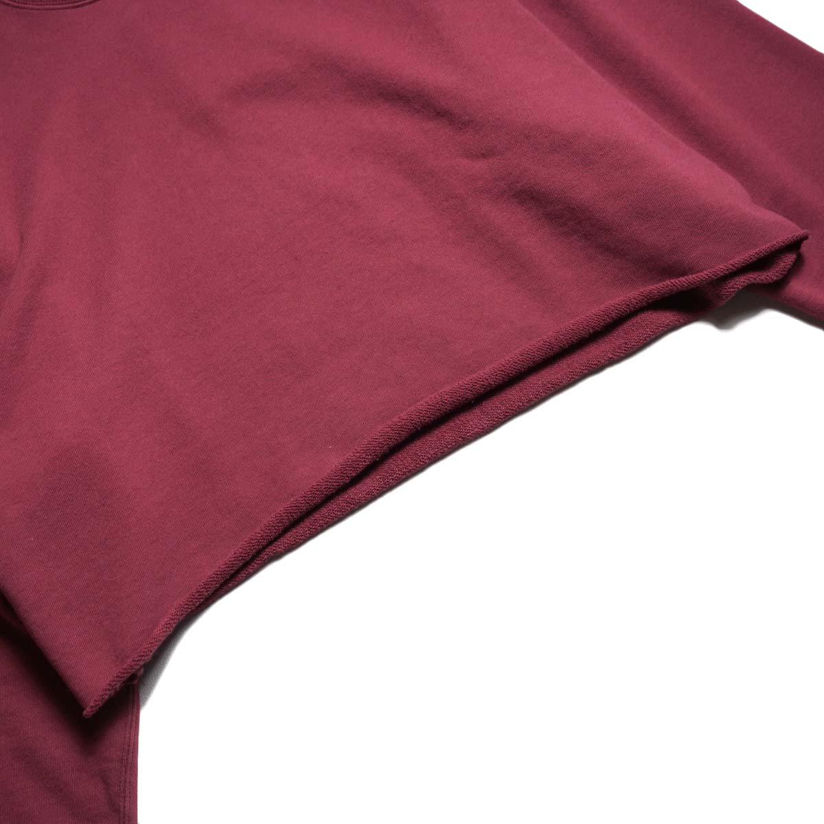 YLEVE / SOFT COTTON CUT OFF SWEAT SHIRT (Raspberry) 裾