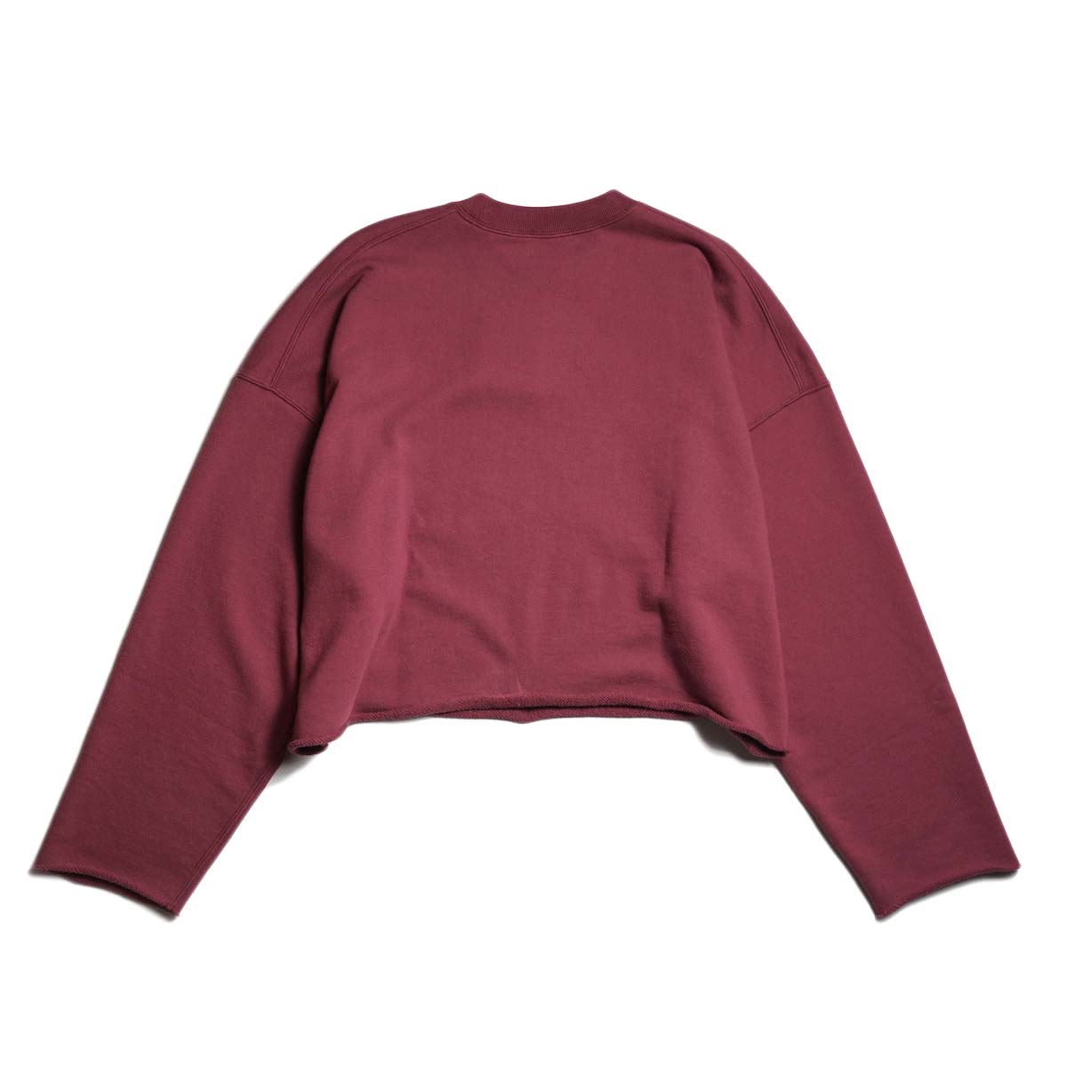 YLEVE / SOFT COTTON CUT OFF SWEAT SHIRT (Raspberry) 背面