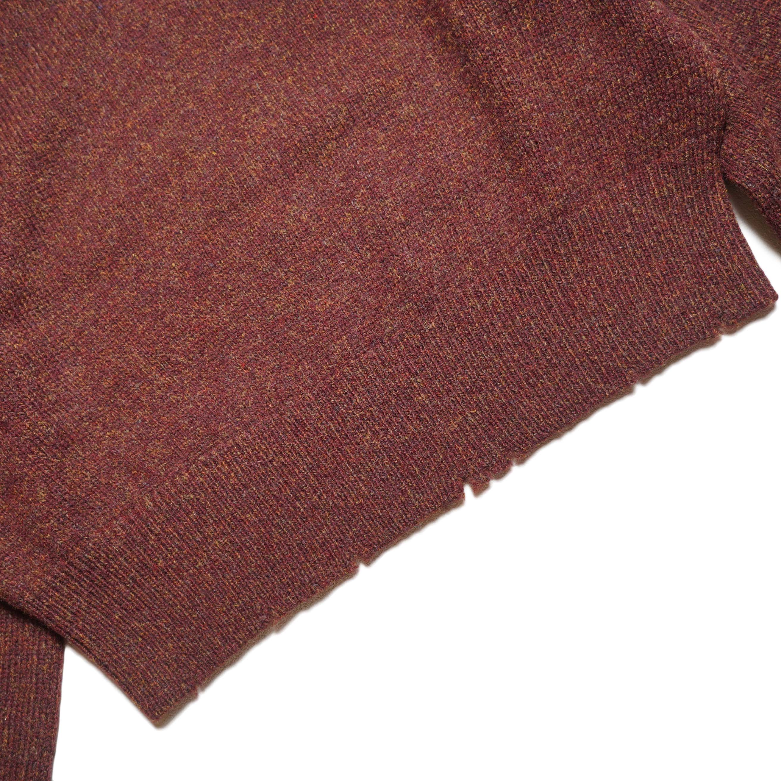 YLEVE / FRAYED EDGE V-NECK KNIT PULLOVER (Granata) 裾