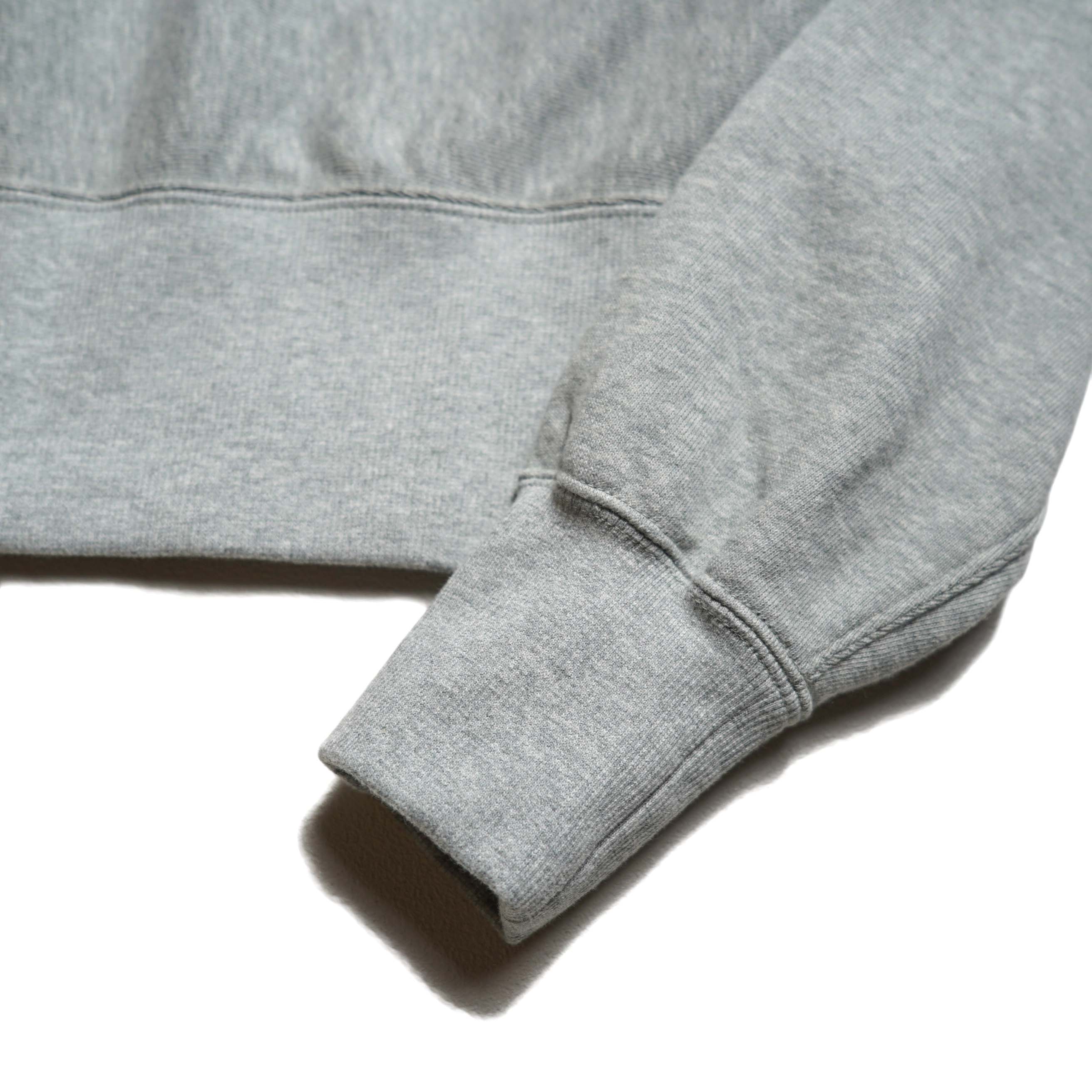 YLEVE / SOFT COTTON HALF ZIP SWEAT SHIRT (L.Grey) 袖先
