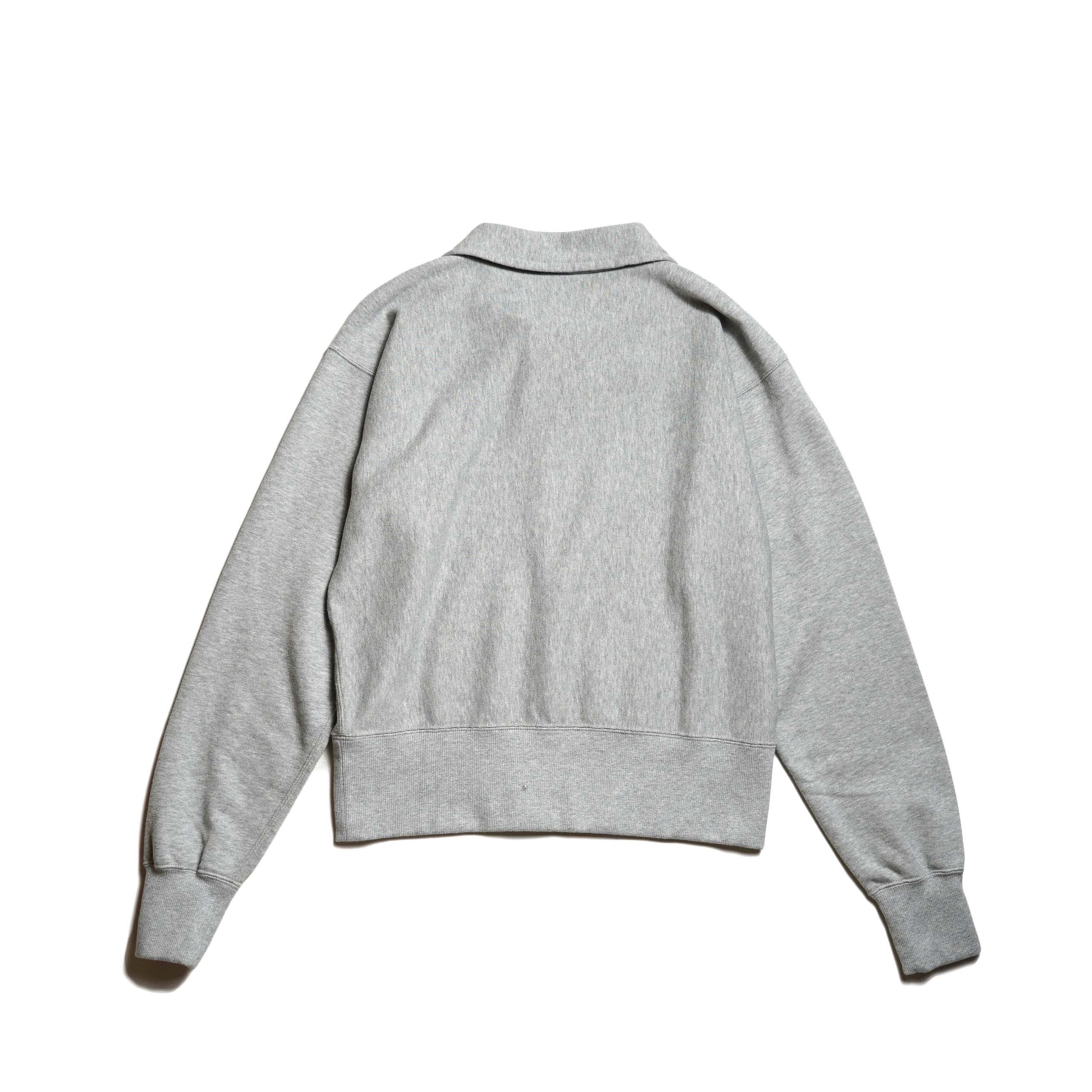 YLEVE / SOFT COTTON HALF ZIP SWEAT SHIRT (L.Grey) 背面
