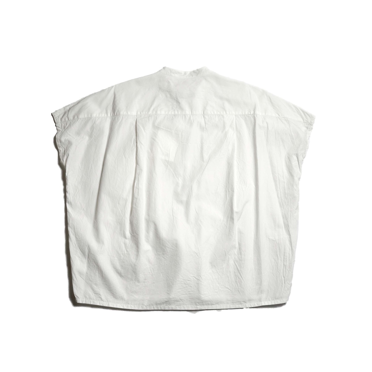 YLEVE / COTTON CUPRA HALF ZIP SHIRT (White) 背面